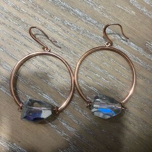 Faux Gold Dangling Earrings About 2 3/4 inches in Length